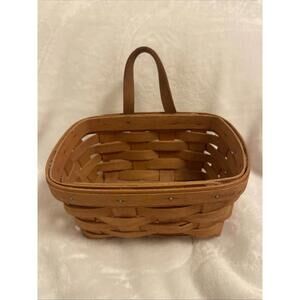 Longaberger Small Hanging Basket with Leather Handle 1996